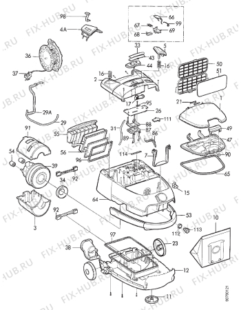 Взрыв-схема пылесоса Electrolux EXCELLIO Z5225 - Схема узла Section 1